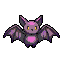 Bat fuse bead pattern: purple wings with yellow eyes
