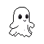 Ghost fuse bead pattern: white domed body with a wavy hem