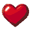 Heart fuse bead pattern in red with a white highlight